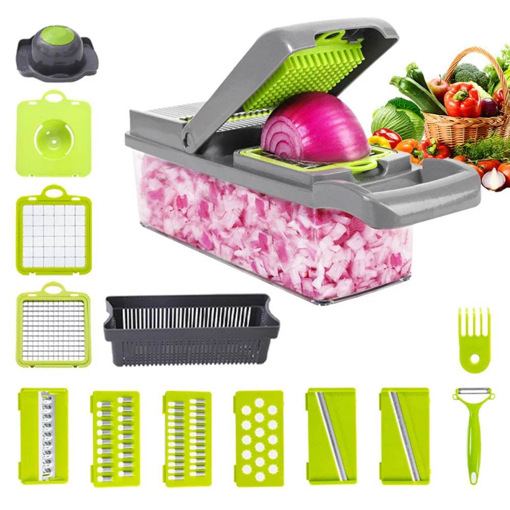 Vegetable Cutter Multifunctional Slicer Fruit Potato Peeler Carrot Grater Kitchen accessories basket vegetable slicer - Quality Shopping Centre