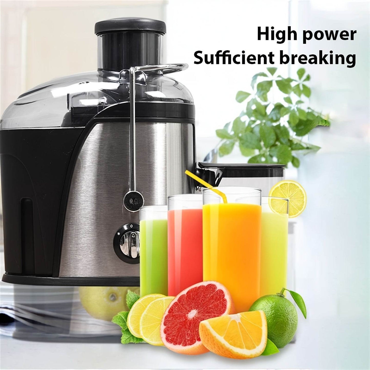 Versatile centrifugal juicer for home use with a large 1.5L capacity electric fruit juicer, pulp separation juicer, and cross-border food processor. - Quality Shopping Centre