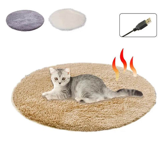 Winter Pet Electric Heating Pad Blanket Dog Cat Electric Heating Bed Plush Mat USB Charging Sleeping Blanket For Travel Dog Bed - Quality Shopping Centre