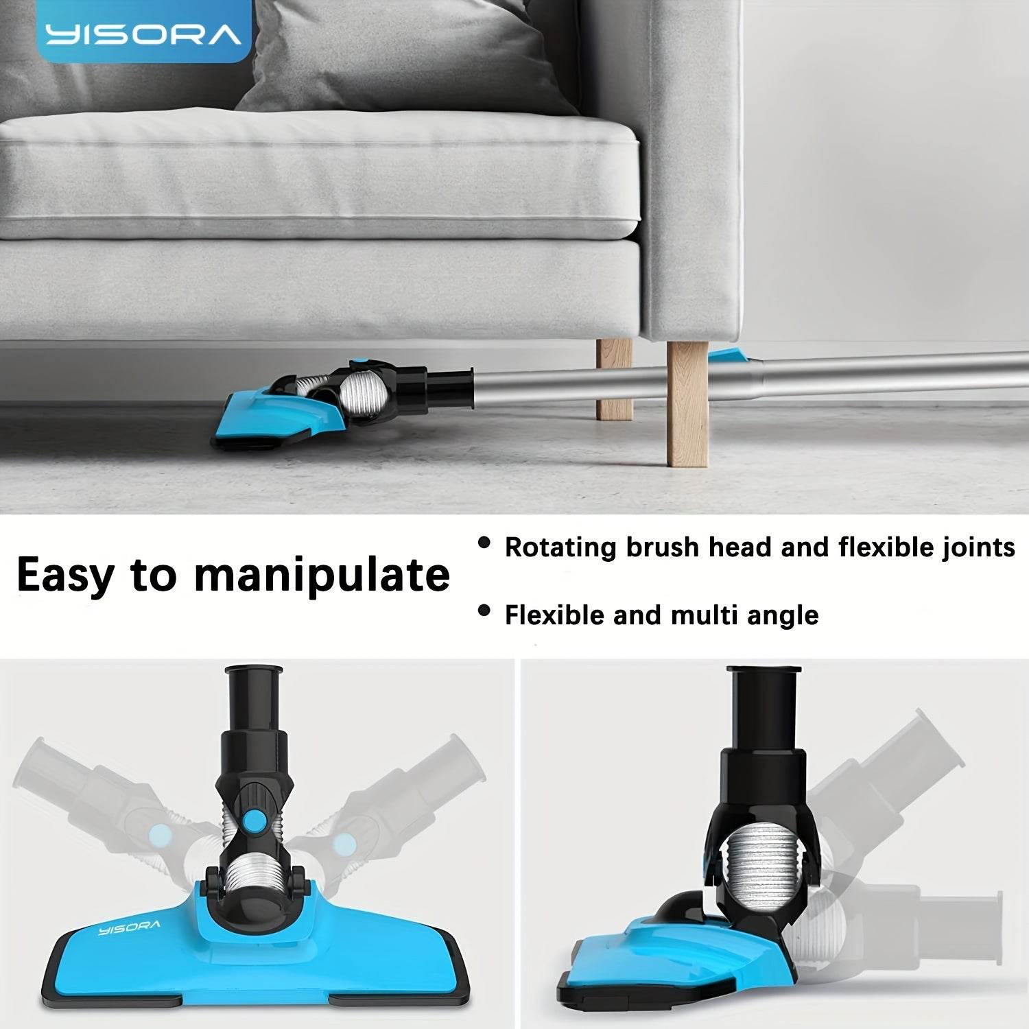 YISORA N3 Cordless Vacuum Cleaner, 6-in-1 Lightweight Stick Vacuum With 2200 MAh Battery, Powerful Rechargeable Vacuum Cleaner, 40 Mins Max Runtime, Perfect For Hardwood Floor Carpet Pet Hair Home - Quality Shopping Centre