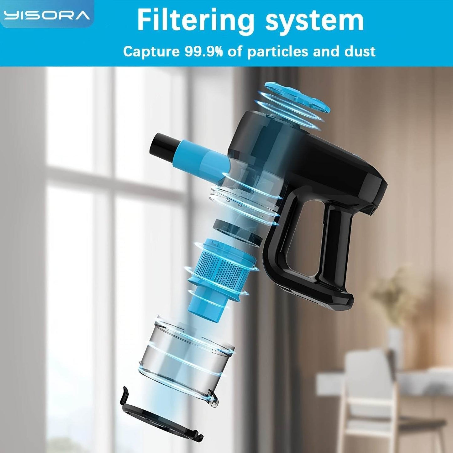 YISORA N3 Cordless Vacuum Cleaner, 6-in-1 Lightweight Stick Vacuum With 2200 MAh Battery, Powerful Rechargeable Vacuum Cleaner, 40 Mins Max Runtime, Perfect For Hardwood Floor Carpet Pet Hair Home - Quality Shopping Centre