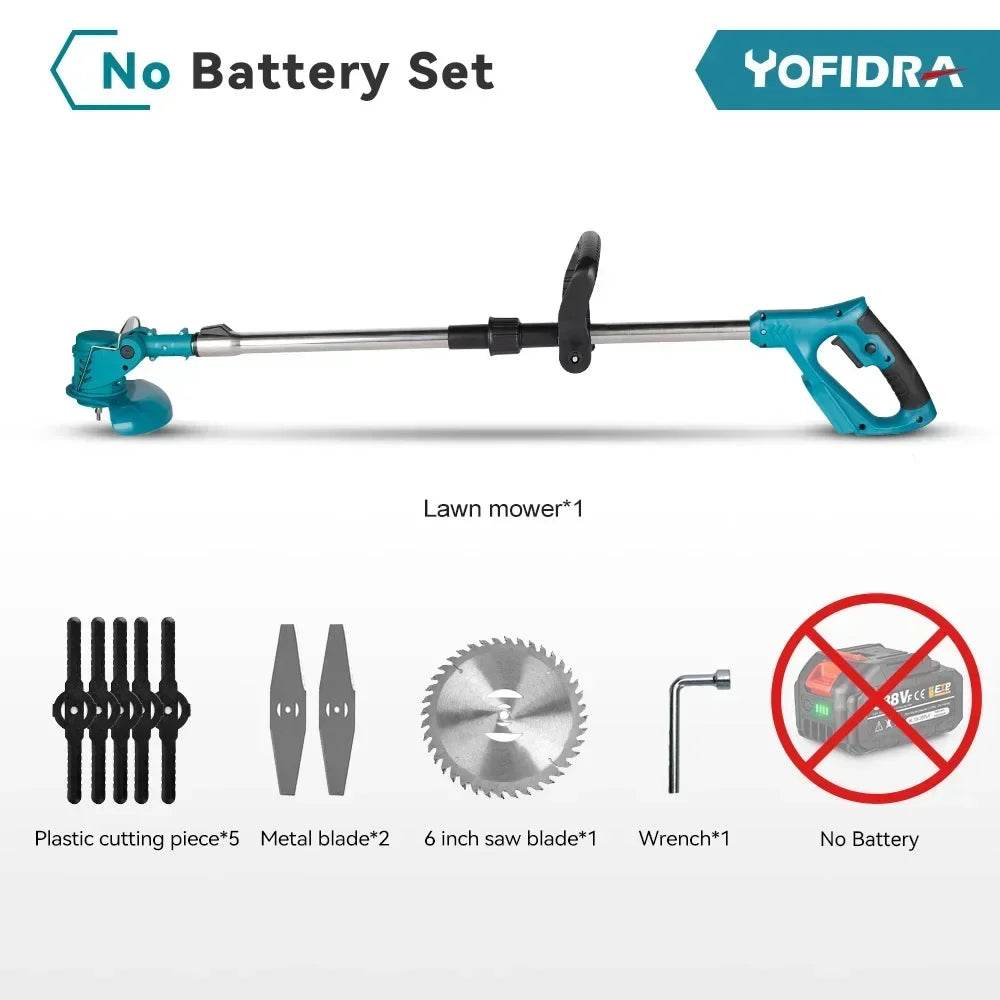 Yofidra 12000RPM Electric Folding Lawn Mower Cordless Length Adjustable Handheld Garden Power Tools For Makita 18V Battery - Quality Shopping Centre