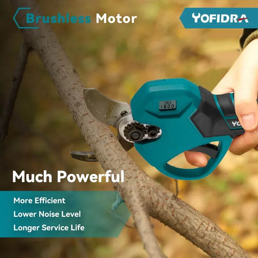 Yofidra 30mm Brushless Electric Pruner Shear 2 Gears Cordless Fruit Tree Bonsai Pruning Electric Scissors For Makita 18V Battery - Quality Shopping Centre