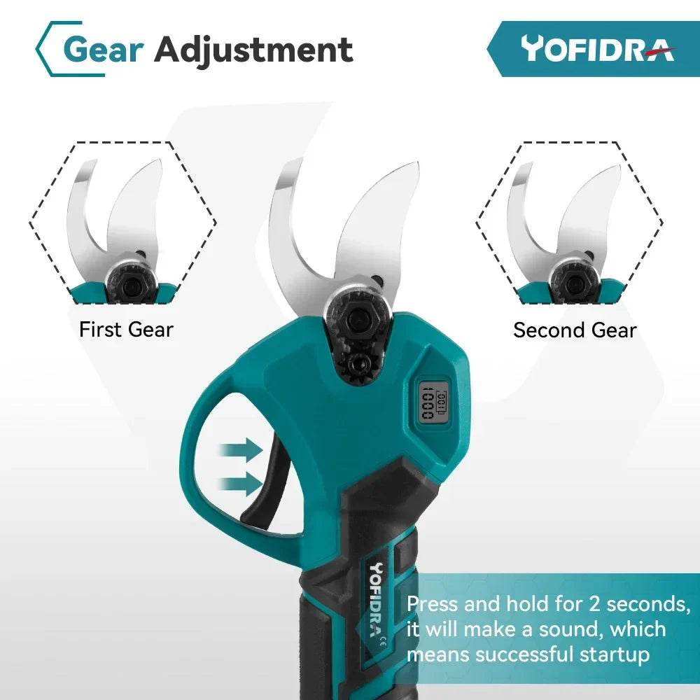 Yofidra 30mm Brushless Electric Pruner Shear 2 Gears Cordless Fruit Tree Bonsai Pruning Electric Scissors For Makita 18V Battery - Quality Shopping Centre