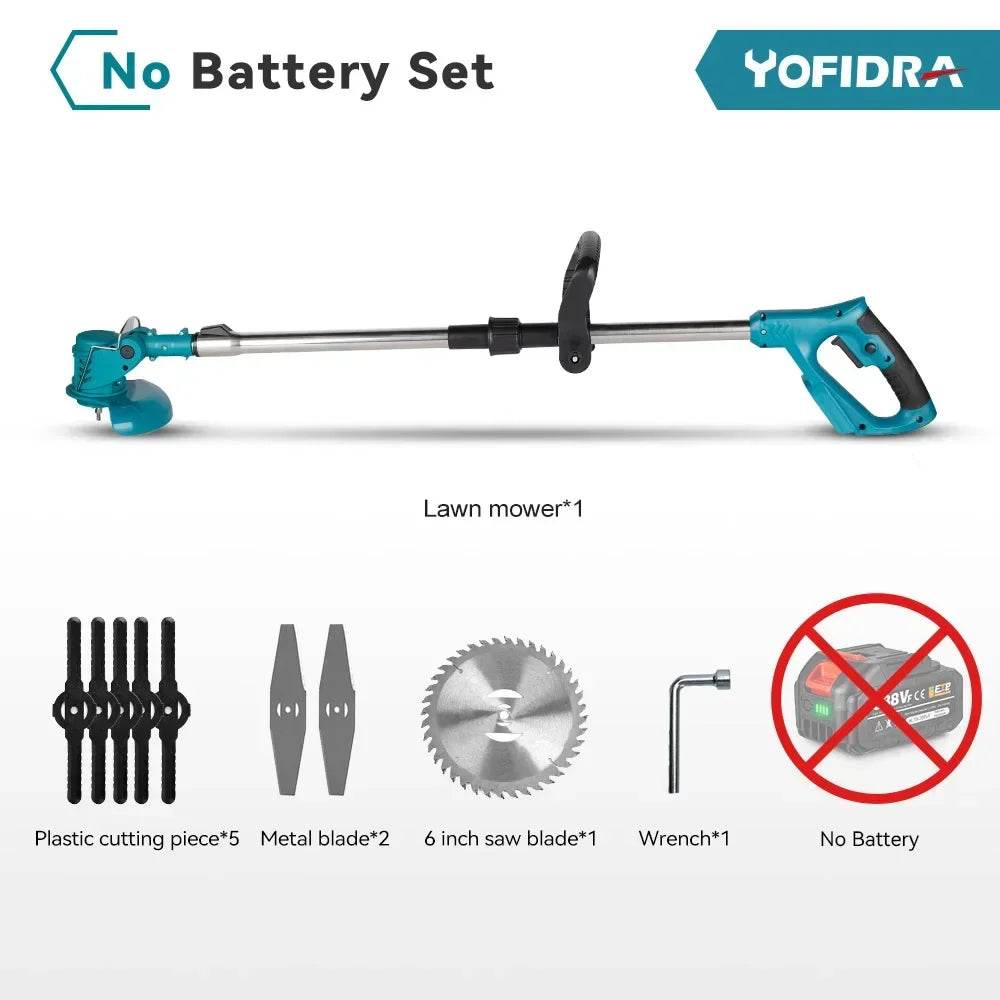 YOFIDRA Electric Lawn Mower Handheld Length Adjustable Cutter Cordless Garden Grass Cutting Trimmer For Makita 18V Battery - Quality Shopping Centre