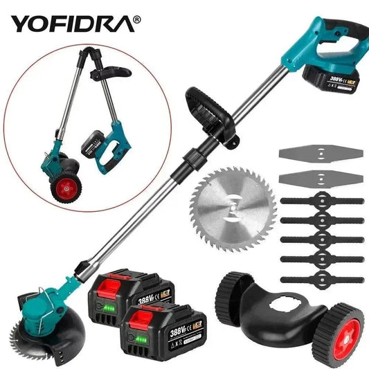 YOFIDRA Electric Lawn Mower Handheld Length Adjustable Cutter Cordless Garden Grass Cutting Trimmer For Makita 18V Battery - Quality Shopping Centre